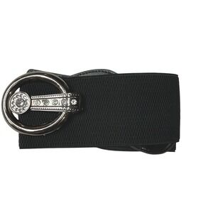 Y2K Womens Elastic Wide Belt Rhinestone Buckle Fashion Waist Belt One Size Bling
